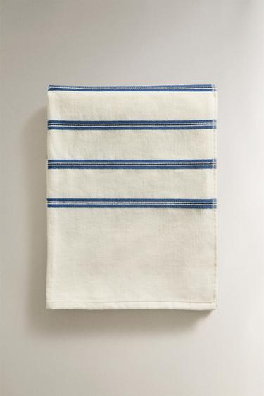 BEACH TOWEL WITH THIN STRIPES - Mid-blue by Zara - Image 1