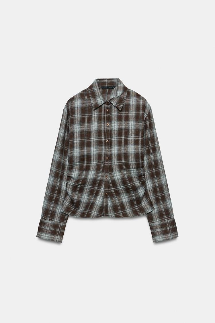 CHECK SHIRT WITH GATHERS