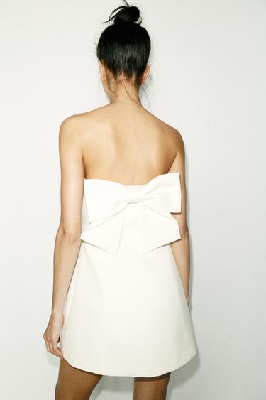 ROBE BUSTIER À LACET - Blanc de Zara - Image 2