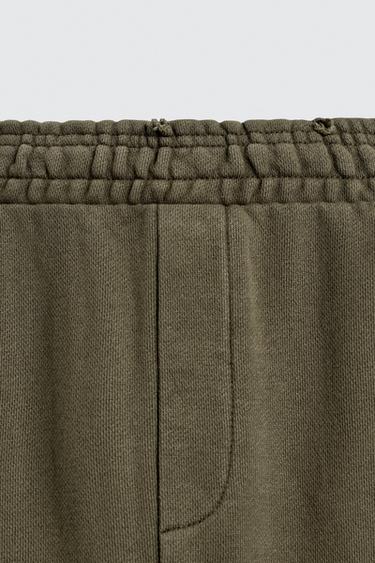 RELAXED FIT FADED EFFECT TROUSERS - Khaki by Zara - Image 8