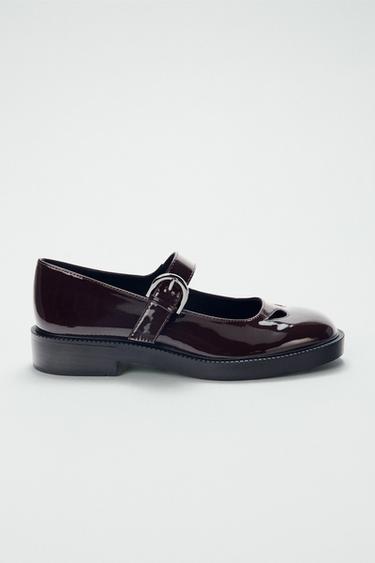 PLATFORM MARY JANES - Burgundy Red by Zara