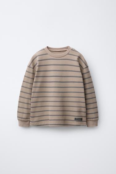 6-14 YEARS/ WAFFLE STRIPE PYJAMAS - camel by Zara - Image 1
