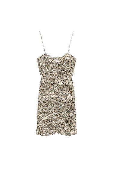 PRINTED LINEN BLEND DRESS