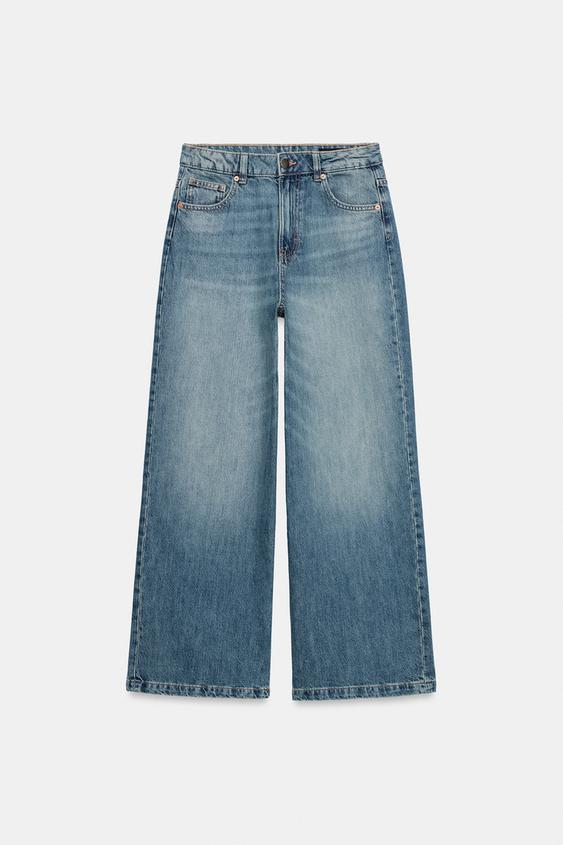JEANS ZW COLLECTION WIDE LEG TIRO ALTO - Azul noche de Zara - Imagen 0
