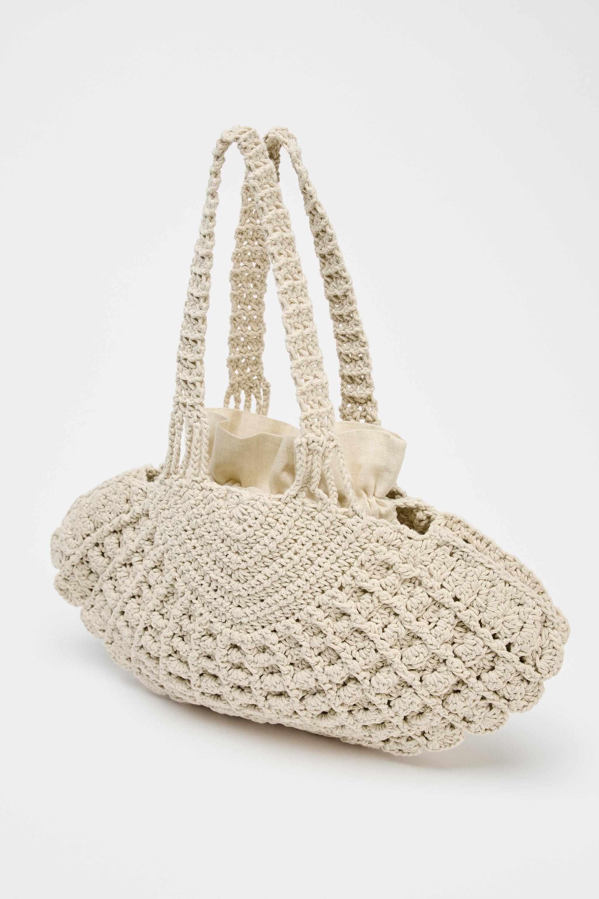 ☆ドイツ発*ZARA*新作*クロシェシェルバッグ/LIGHT BEIGE☆ SHELL CROCHET BAG - Light beige | ZARA United States