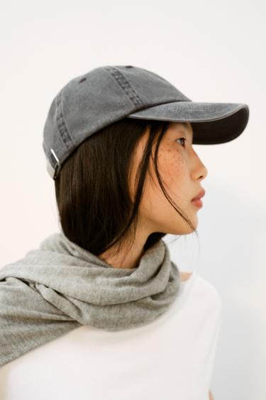 Zara WASHED TWILL CAP - Gray