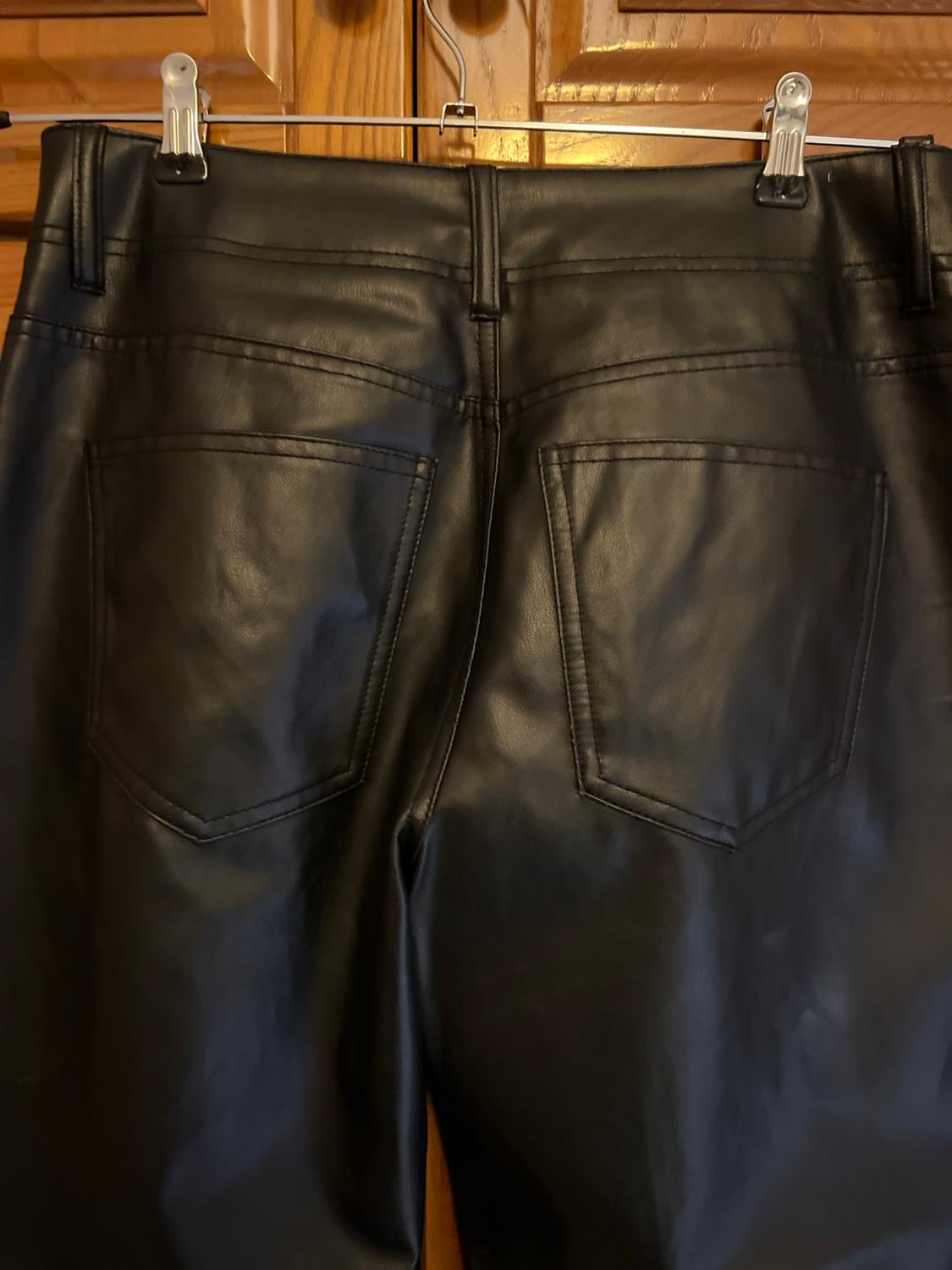 ZW COLLECTION FAUX LEATHER STRAIGHT TROUSERS - Image 3