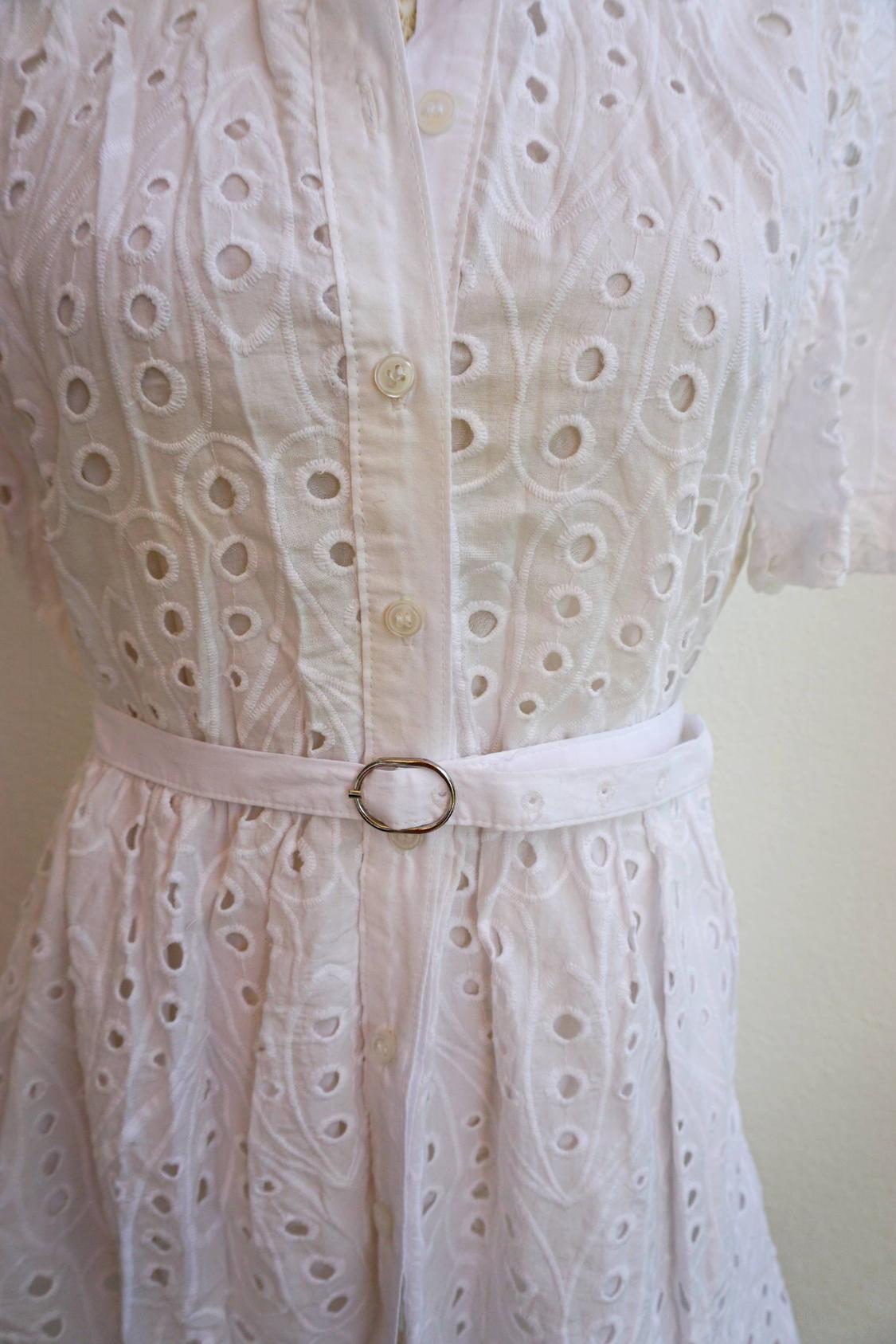 ZW COLLECTION SHORT DRESS WITH CUTWORK EMBROIDERY - Image 4