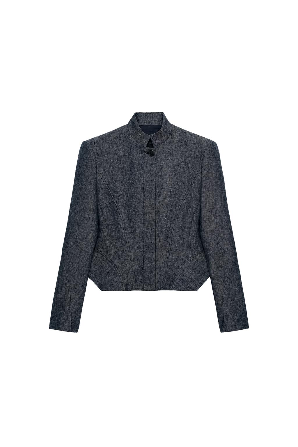 ZW COLLECTION LINEN PEPLUM JACKET