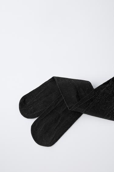 SHIMMER MICROFIBRE TIGHTS - Black by Zara - Image 2