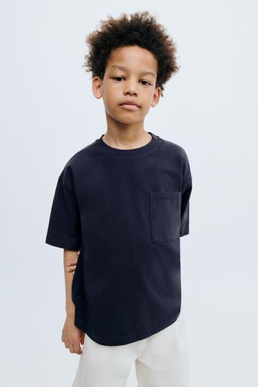 STORIESZ - T-SHIRT HEAVY WEIGHT À POCHE - Bleu marine de Zara