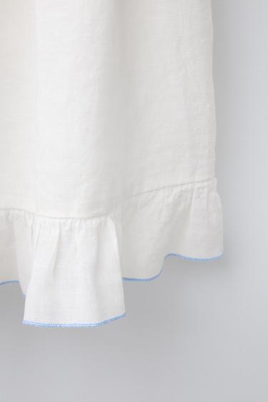 100% LINEN MIDI SKIRT - Light ecru by Zara - Image 3