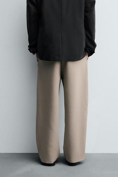 PANTALON RELAXED FIT À PLIS - Marron clair de Zara - Image 2