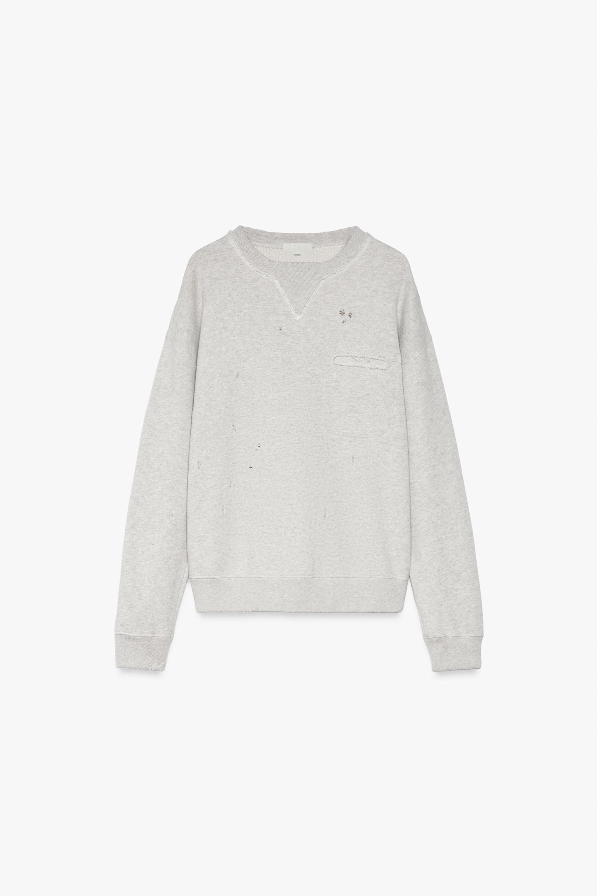 Distressed Embroidered Sweatshirt by Zara