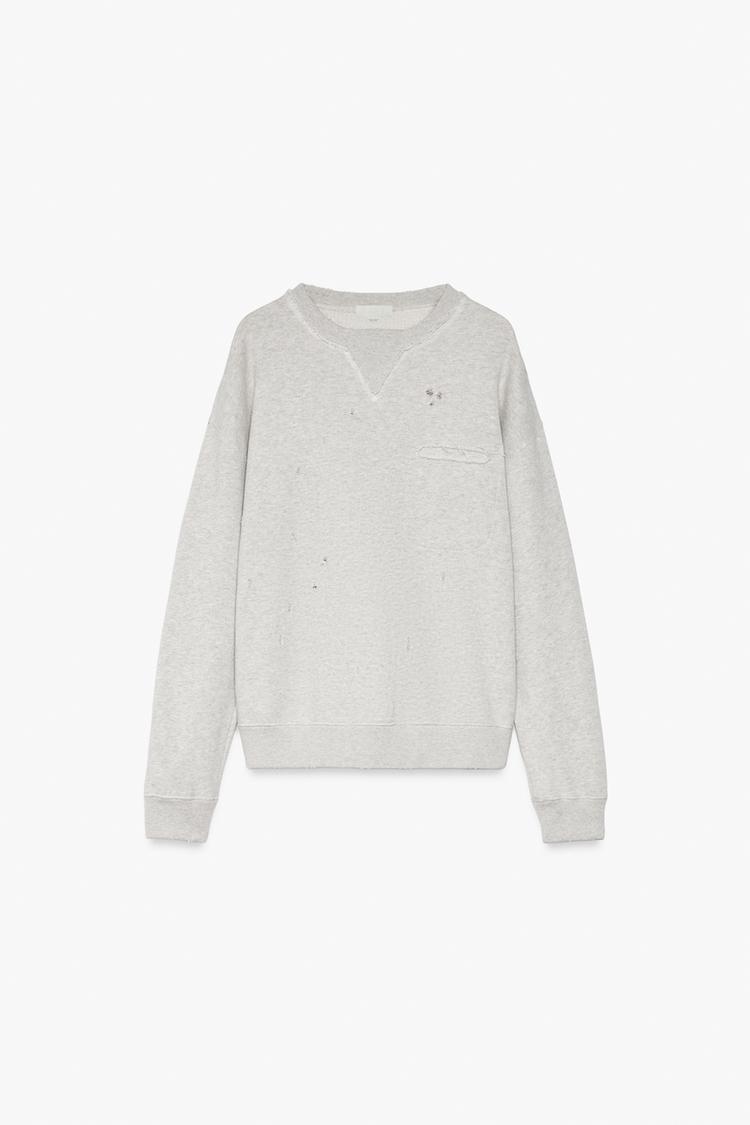 Sudadera lisa rotos bordado