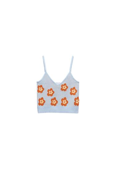 FLORAL JACQUARD KNIT TOP
