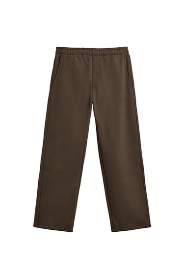 PANTALÓN JOGGER HEAVYWEIGHT REGULAR FIT ORIGINS - Chocolate de Zara