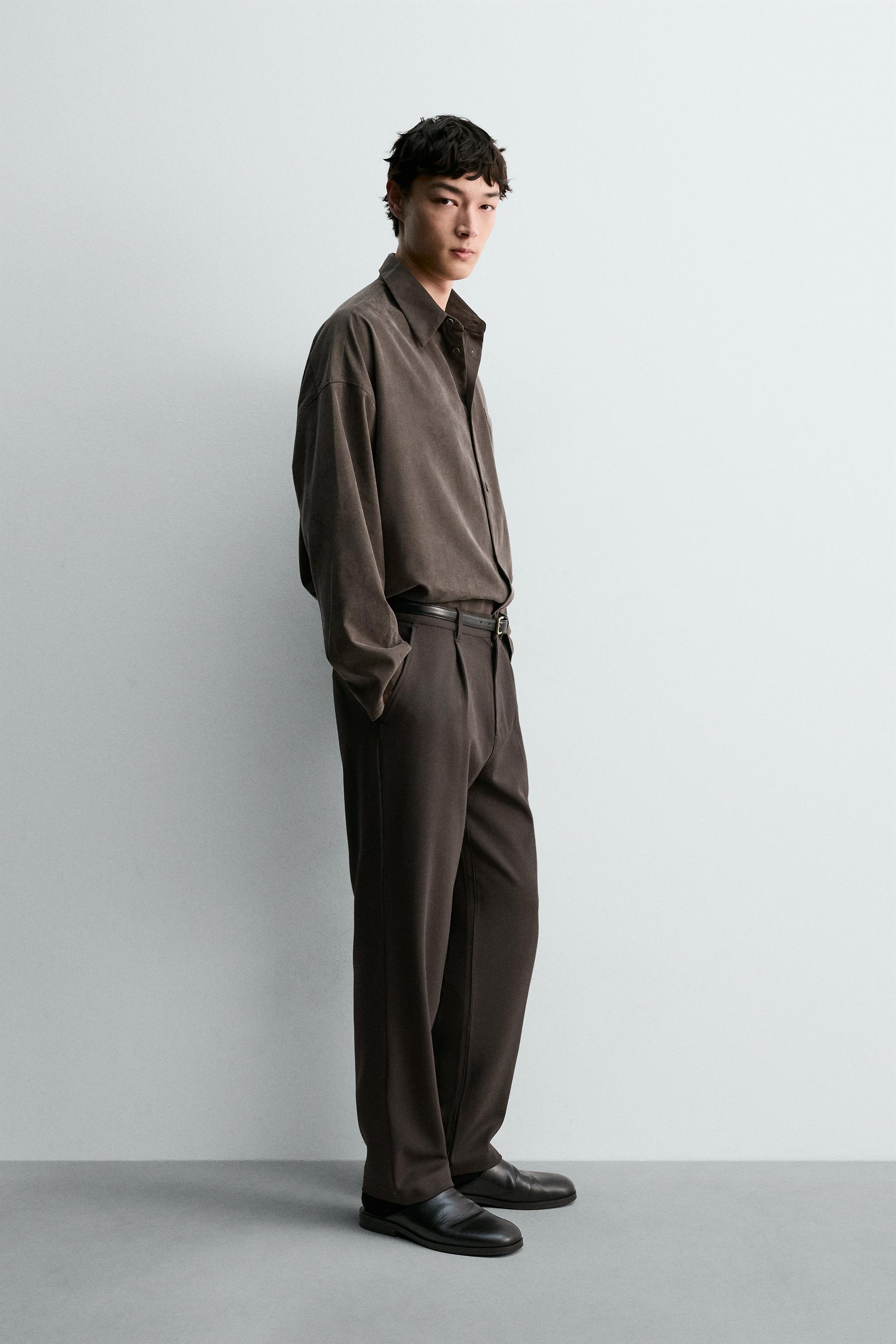 ZARA テクスチャー スーツ パンツ スラックス ボトムス ザラ ブラック