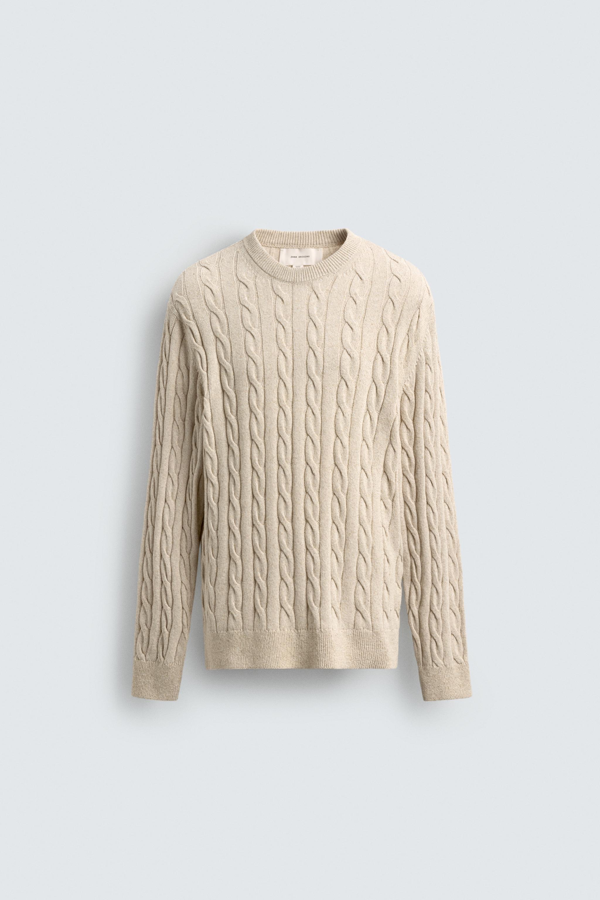 PULL À TRESSES EN MÉLANGE DE COTON