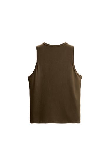 Zara TRAINING TANK TOP - Olive green