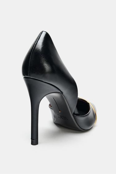 CHAUSSURES À TALONS BRIDE MÉTALLIQUE - Noir de Zara - Image 5