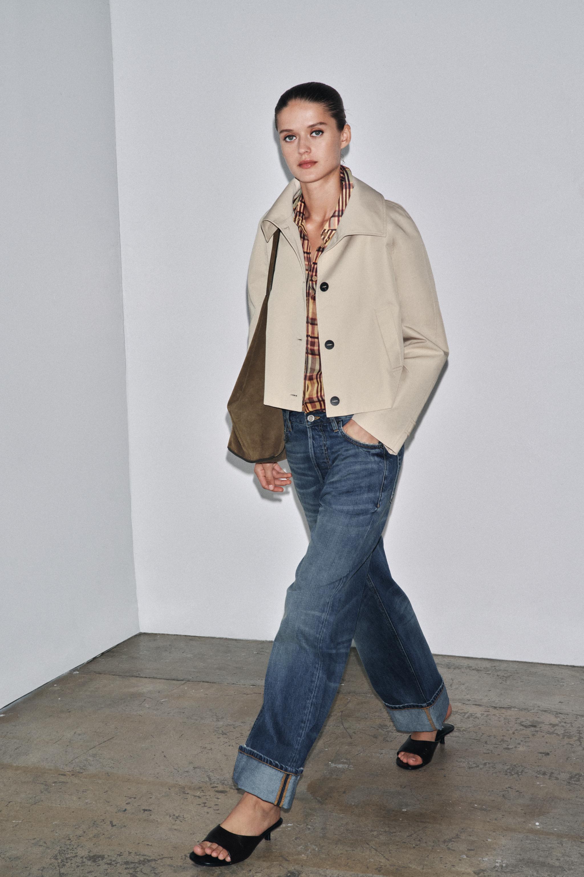 シャツ badhiya short length jacket TRENCH COAT CURTO COM BOTÕES - Bege | ZARA Brasil