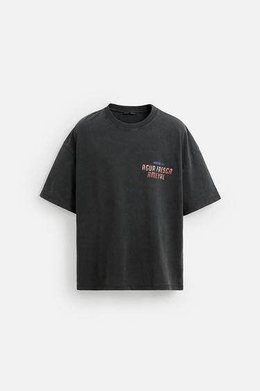 SUDADERA LAVADA ESTAMPADOS - Antracita oscuro de Zara