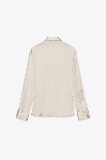 SATIN SHIRT WITH KNOT - Cava by Zara - Image 6