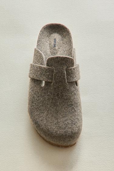 FELT CLOGS WITH STRAP - Khaki Green by Zara - Image 5