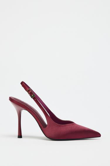 SATIN-EFFECT SLINGBACK SHOES - Pink by Zara - Image 0