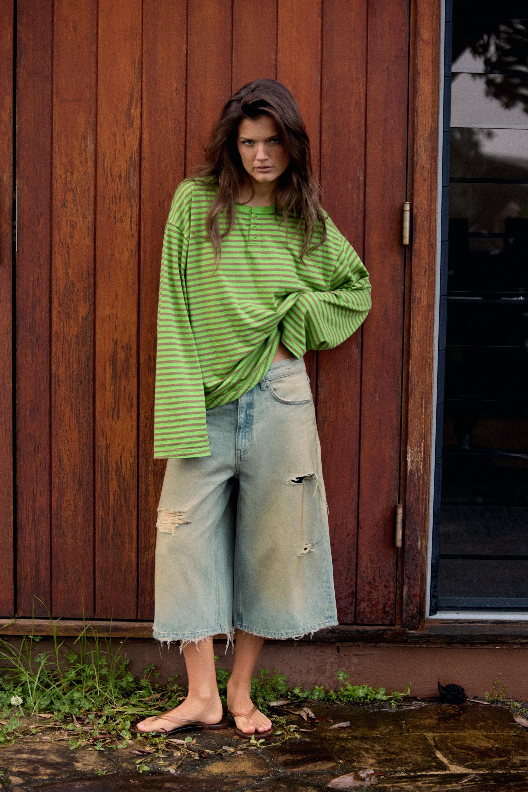 Детские футболки Zara LONG SLEEVE STRIPED T-SHIRT