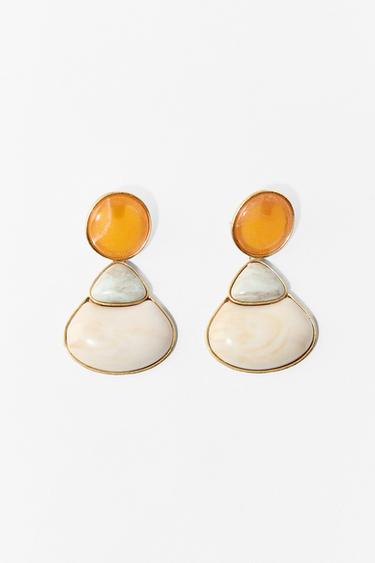 BRINCOS PEDRAS - Laranja da Zara