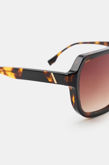 LUNETTES DE SOLEIL AVIATEUR EN ACÉTATE - Marron de Zara - Image 3