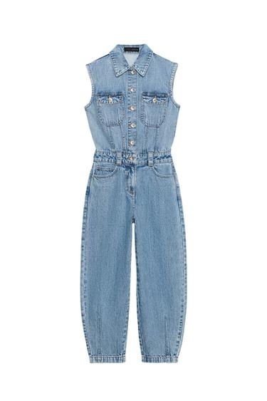 Z1975 DENIM BALLOON LEG JUMPSUIT - Mid-blue by Zara