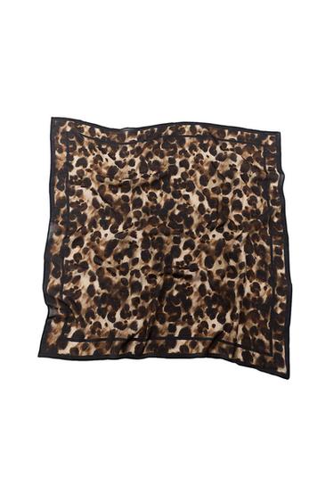 PAÑUELO ESTAMPADO ANIMAL CON SEDA - Leopardo de Zara