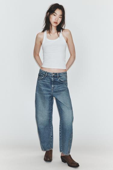 TRF CROPPED MID-WAIST JEANS - Blue by Zara - Image 0
