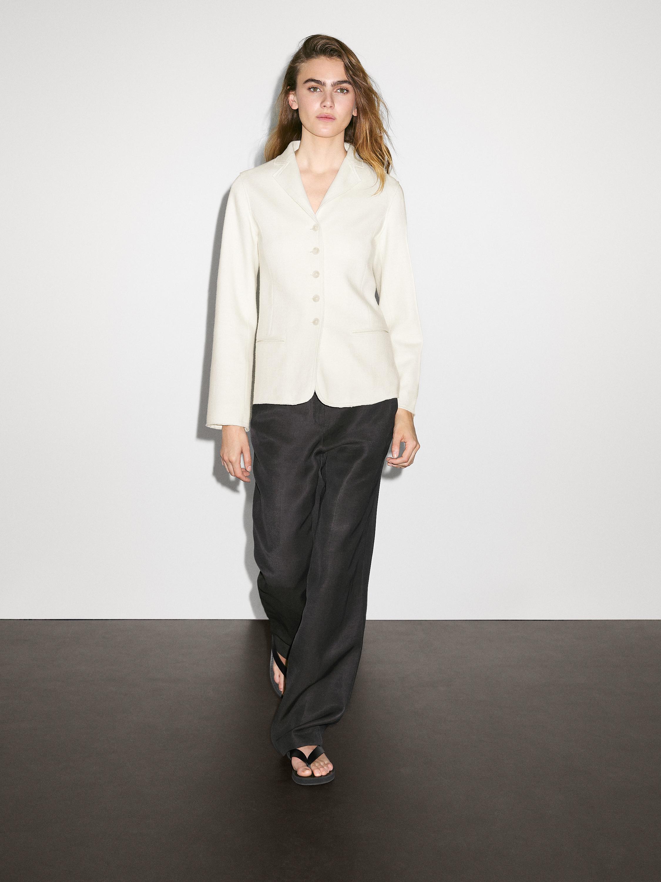 Blazer fin en laine mélangée