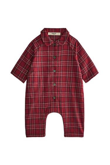 PAGLIACCETTO NEONATO FLANELLA QUADRI NATALE - Rosso di Zara