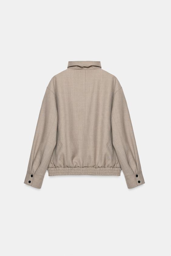VESTE AVEC LAINE ZW COLLECTION - Gris clair de Zara - Image 6