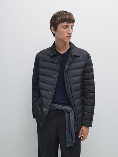 Zara Water-repellent ultra lightweight down blend jacket - Dark navy