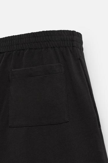 CONTRAST EMBROIDERY BERMUDA SHORTS - Black by Zara - Image 8