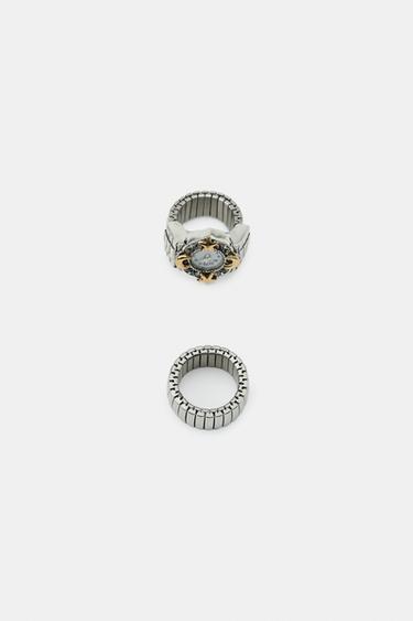 Zara 2-PACK OF MESH WATCH RINGS - Silver