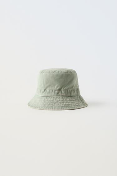 CHAPEAU BOB EN DENIM AVEC ÉTIQUETTE - Vert de Zara - Image 0