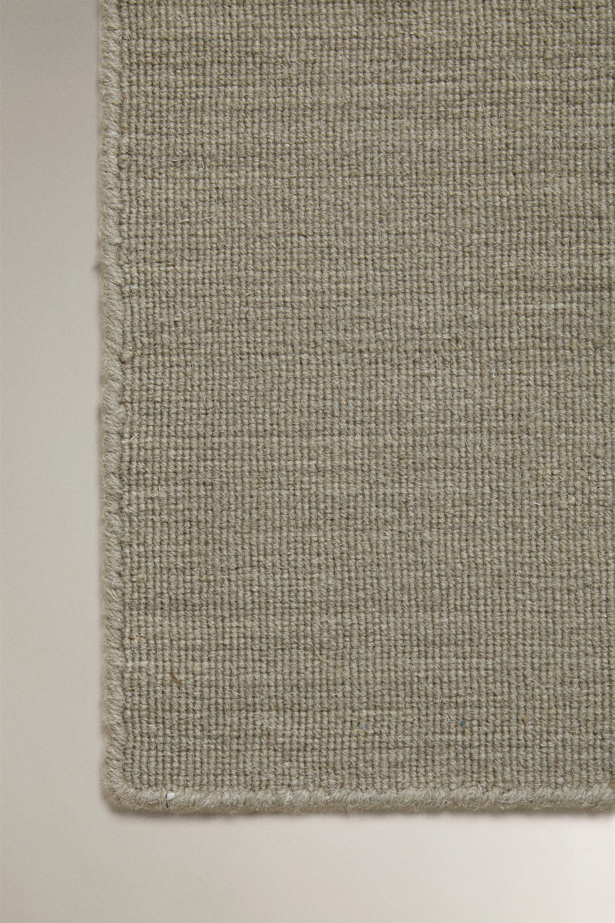 COTTON AND WOOL KNOTTED AREA RUG — Gray
