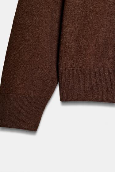 PULL 100 % LAINE ULTRA-DOUCE MANCHES LONGUES - Marron de Zara - Image 7