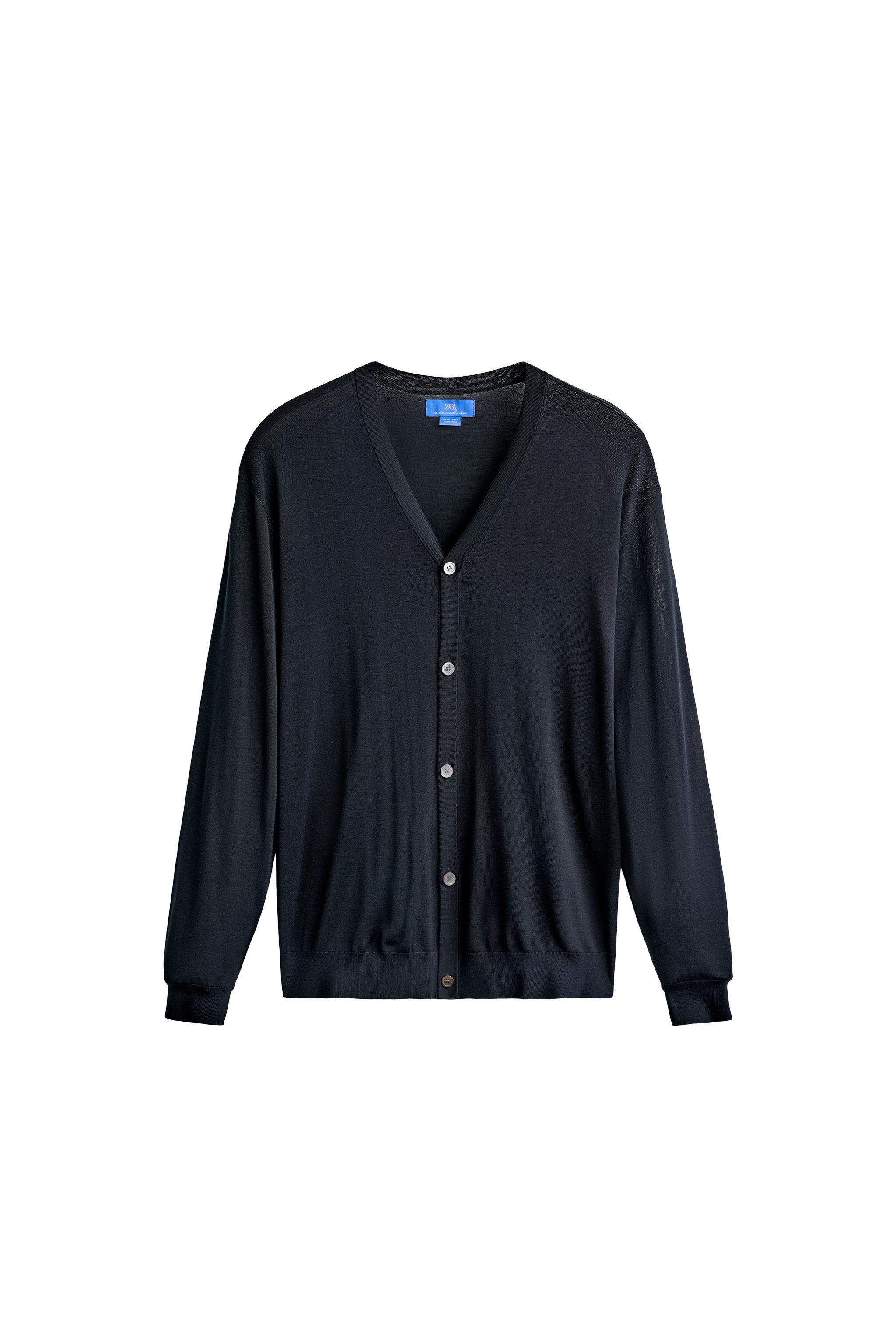 100% SILK LIGHTWEIGHT CARDIGAN AARON LEVINE X ZARA