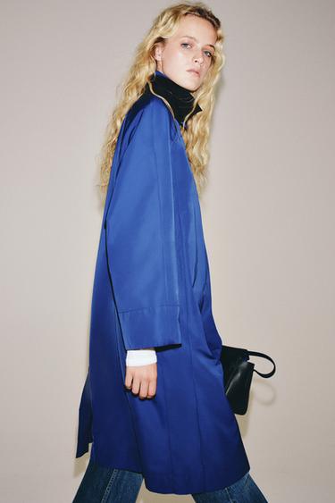 ZW COLLECTION MIDI TRENCH COAT - Bluish by Zara