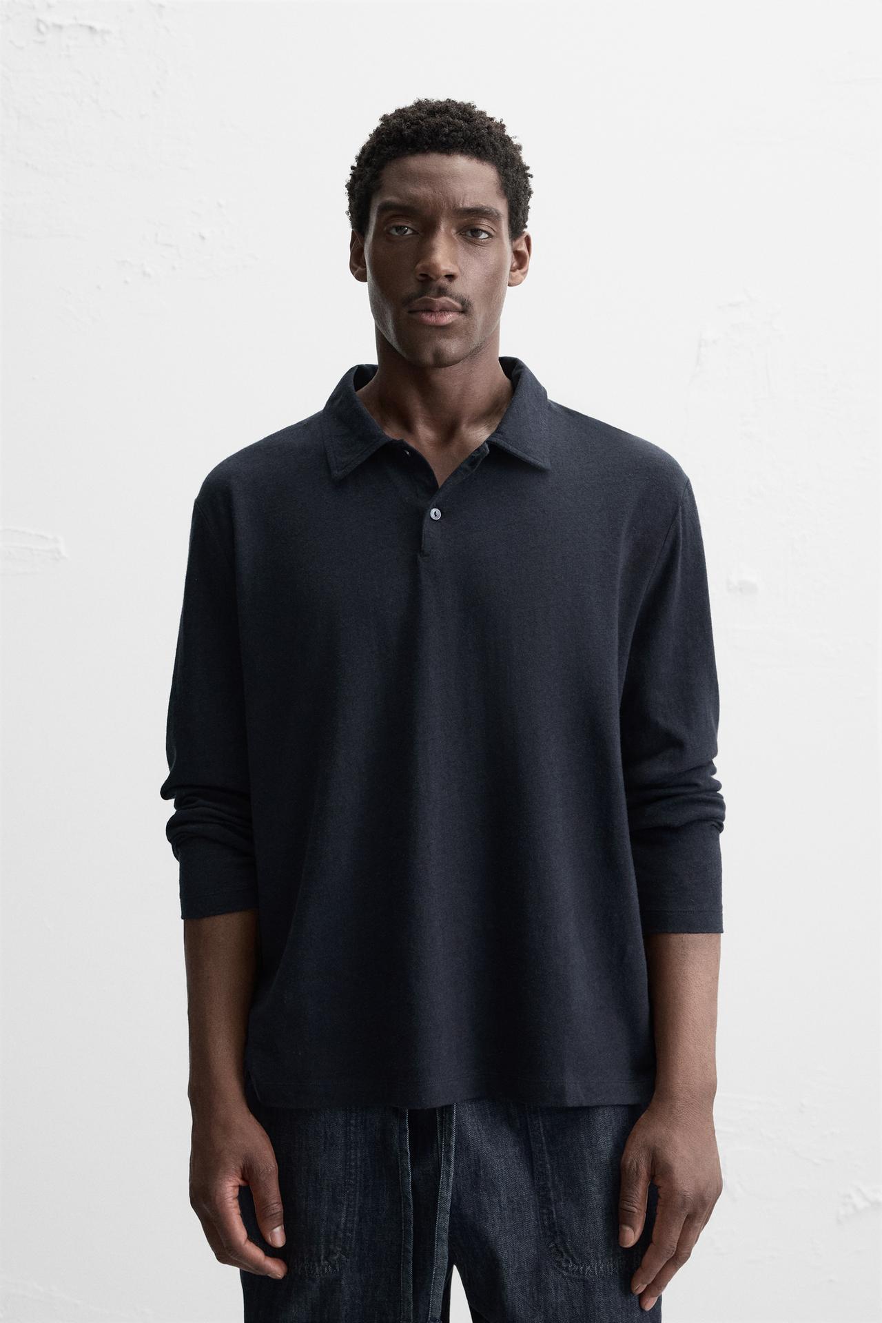 LINEN COTTON POLO SHIRT