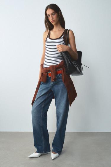 RIBBED SLEEVELESS TOP - striped by Zara