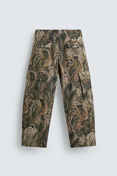PAISLEY BARREL FIT CARGO TROUSERS - Printed by Zara - Image 6